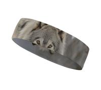 Sport Headband for Women Men Moisture Wicking Sweatband Two Wolves Walking in The Snow Head Band Athletic Sweat Band for Sports Unisex Elastic Hairband for Running Basketball, white