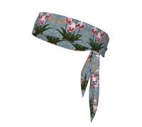 Sport Headband for Women Sweatband Head Tie Blooming Orchids Unisex Moisture Wicking Non-Slip Adjustable for Workout