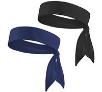 Sport Headbands 2 PCS Headbands Adjustable Soft Non Slip Sweatband Yoga Headbands for Running Fitness Workout Cycling Yoga Tennis Unisex Headband