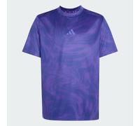 adidas Unisex Kids Sport Icons All-Over Graphic Shirt, Pure Purple/Dark Blue/Solar Purple, 15-16 Years