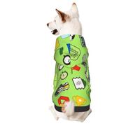 Sport Icons Print Dog Hoodie, Hooded Jumper for Small Dogs | Soft Polyester Dog Hooded Jumper, Comfy Everyday Wear, Stretch Ribbed Hem & Cuffs, Easy-wash Apparel For Small-medium Dogs