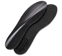 Sport Insoles for Shoes, Breathable Non Slip Wear Resistant Black L | Soft Tpe Sponge Polyester Cloth, Trim Fit Full Pair, Printed Style, Reduces Foot