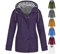 Sport Jacket For Women Festival Jacket Women Lightweight Rain Jacket Women Ladies Waterproof Coat Size 18 Pink Jacket Women'S Black Trench Coats Hooded Coat Sewing Pattern Trench,Purple,M