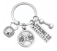 Sport Keyring 3D Weightlifting Kettlebell Dumbbell,Fitness Gym Gifts for Gy/m Lovers,Motivational Words Key Chain,F/itness Gifts for Men,Weightlifter Fitness K/eyring,G/ym Keyring,Car Key Chain