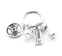 Sport Keyring 3D Weightlifting Kettlebell Dumbbell Gym Athlete Keychain Motivational Words Key Chain Christmas Gifts for Boyfriend Girlfriend Exercise Keyring Workout Keychain Fitness Keychain Car Key