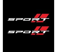 Sport Letter Decal Stickers 16IN 2Pcs Black Red(White+Red) | Bold sport lettering, red/black colors, 16-inch size, 2-piece set, enhances vehicle style