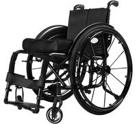 Sport Lightweight Transport Mobile Wheelchairs, Lightweight Self Propelled Folding Aluminum Alloy Manual Sports and Leisure Wheelchair