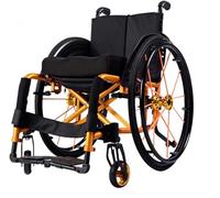 Sport Lightweight Transport Mobile Wheelchairs, Lightweight Self Propelled Folding Aluminum Alloy Manual Sports and Leisure Wheelchair