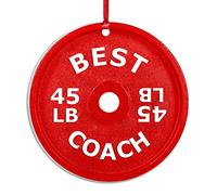 Sport Lover Acrylic Christmas Ornament Weight Plate Acrylic Ornament Lifting Holiday Xmas 3 Inch With Red String Unique Holiday Decorations for Couple Parents Grandparents And Friends