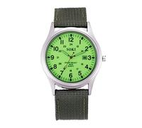 Sport Men's Canvas Stainless Quartz Watch Wrist Date Men's Watch Watches for Senior Citizens (Light Green, One Size)