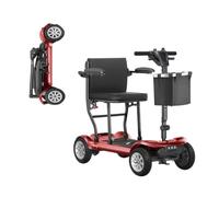 Sport Mobility Scooter,Scooter Lightweight,Scooter Folding Mobility | Flip Up Arm Rest,20KM Range 4 Wheel Electric Wheelchair Device with LED Headlight,Ideal for Elderly Red,10A*2