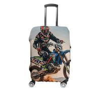 Sport Motorcycle Motocross Luggage Cover Tsa Approved Suitcase Covers for Luggage Elastic Washable Suit Case Covers Anti-Scratch Travel Luggages Sleeve Suitcase Protector Fits 19-30 Inch Case(), White