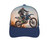 Sport Motorcycle Motocross Racing Theme Trucker Hat Baseball Cap Hat Golf Hat Running Hat Fishing Hat Gym Hat Workout Hat Fender Hat, Blue-style, One size