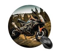 Sport Motorcycle Round Mouse Pad 7.8 Inch, Portable Gaming Mouse Mat with Non-Slip Rubber Base & Smooth Surface, Waterproof Mousepad for PC, Laptop, Computer, Office, Home
