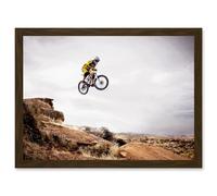 Artery8 Sport Mountain Bike Jump Sky Big Air Off Road Artwork Framed Wall Art Print A4