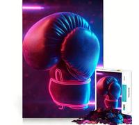 Sport Neon Boxing Glove Jigsaw Puzzles 1000 Pieces for Adults Boost Recall Relax Mind Accurate Edge Santa Wish List 38x26cm