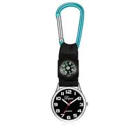 Sport Outdoor Quartz Pocket Watch with Compass Pendant Clock Nylon Strap Carabiner Pocket Clock Gifts