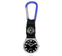 Sport Outdoor Quartz Pocket Watch with Compass Pendant Clock Nylon Strap Carabiner Pocket Clock Gifts