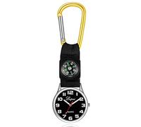 Sport Outdoor Quartz Pocket Watch with Compass Pendant Clock Nylon Strap Carabiner Pocket Clock Gifts