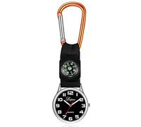 Sport Outdoor Quartz Pocket Watch with Compass Pendant Clock Nylon Strap Carabiner Pocket Clock Gifts