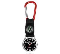 Sport Outdoor Quartz Pocket Watch with Compass Pendant Clock Nylon Strap Carabiner Pocket Clock Gifts