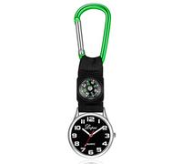 Sport Outdoor Quartz Pocket Watch with Compass Pendant Clock Nylon Strap Carabiner Pocket Clock Gifts