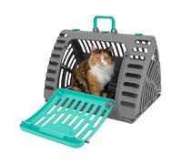 SPORT PET Designs Foldable Travel Cat Carrier - Front Door Plastic Collapsible Carrier Collection, Waterproof Bed