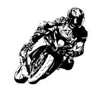 Sport Racing Motorcycle Boy Riding Motorcycle Sports Bike Wall Stickers Paster Paper 36x37.5cm Removable Without Leaving Glue Black