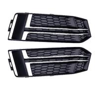 Sport Radiator Grill 2x Car Front Fog Light Grille Cover Honeycomb Fog Lamp Grill Glossy Black For A4 B9 2016-2018 Car Accessories(Chrome Sliver)