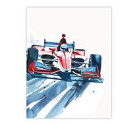 Sport Red Race Car Motorsport Racing Wall Art Print Artery8 Red W24 inch x H32 inch