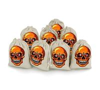 Sport Rugby Footballer Skull Football Printed Cotton And Hemp Bunches Pocket Drawstring Pouch 8 Pieces Reusable Gift Bags