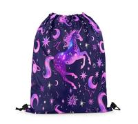 Sport Sack Horse Sea Galaxy Mysterious Constellations Bohemia Starry Moon Drawstring Bag Portable String Backpack Shopping For Holiday Storage Swim