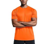 Sport Shirts for Men Gym Quick Dry(Neon Orange,XXL)