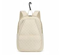 Sport Shoulder Carrier Racket Bag Backpack Tote with Quilted Finish and Big Capacity Polyester Options and Curved Straps Suitable for Training, Off White, White, 20L Or Less