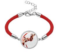 Sport Skateboard Watercolor Skiing Illustration Lucky Red String Bracelet Rope Bracelet Handmade