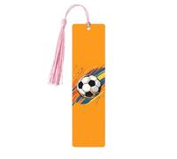 Sport Soccer Bookmark Watercolor Football Wooden Bookmark with Tassel Book Mark for Women Men Reading Page Markers Gifts for Book Lovers