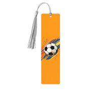 Sport Soccer Bookmark Watercolor Football Wooden Bookmark with Tassel Book Mark for Women Men Reading Page Markers Gifts for Book Lovers