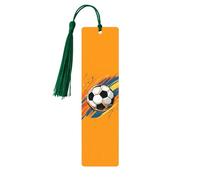 Sport Soccer Bookmark Watercolor Football Wooden Bookmark with Tassel Book Mark for Women Men Reading Page Markers Gifts for Book Lovers