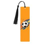 Sport Soccer Bookmark Watercolor Football Wooden Bookmark with Tassel Book Mark for Women Men Reading Page Markers Gifts for Book Lovers