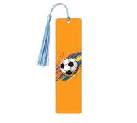 Sport Soccer Bookmark Watercolor Football Wooden Bookmark with Tassel Book Mark for Women Men Reading Page Markers Gifts for Book Lovers
