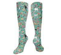 Sport Socks Goat Flower Goat Flower Farm Flower Farm Animals Flower Nigerian Dwarf Goat Boer Goat Crew Athletic Socks Soft Running Socks Funny Walking Socks For Hiking Work Travel 50cm