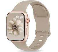 Sport Strap Compatible with Apple Watch 40mm 44mm 41mm 38mm 45mm 42mm 49mm Unisex Soft Silicone Waterproof Replacement Strap for iWatch Series 9 SE 8 7 6 5, stone, 42MM/44MM/45MM/49MM