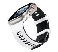 Sport Straps Compatible with Apple Watch Ultra 1/2 Starp Men 49mm 45mm 44mm 42mm,Soft Silicone Wristbands for Apple Watch iWatch Series 8 7 6 5 4 SE(1 Pack)