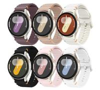 Sport Straps Compatible with Samsung Galaxy Watch 7/6/5/4 40mm 44mm Men Women, No Gap 20mm Soft Silicone Strap for Galaxy Watch FE 40 mm/6 Classic 43mm 47mm, 6 Pack Wristbands