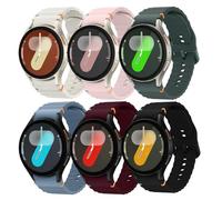 Sport Straps Compatible with Samsung Galaxy Watch 7/6/5/4 40mm 44mm Men Women, No Gap 20mm Soft Silicone Strap for Galaxy Watch FE 40 mm/6 Classic 43mm 47mm, 6 Pack Wristbands
