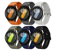 Sport Straps Compatible with Samsung Galaxy Watch 7/6/5/4 40mm 44mm Men Women, No Gap 20mm Soft Silicone Strap for Galaxy Watch FE 40 mm/6 Classic 43mm 47mm, 6 Pack Wristbands