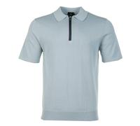 Sport Stripe Knitted Short Sleeve Polo Shirt 40a Light Blue, Large