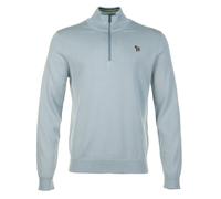 Sport Stripe Knitted Zebra Quarter Zip Light Blue, XXL