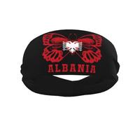 Sport Sweatband for Men Women Butterfly Albania Albanian Flag Quick Dry Headbands Non Slip Sweat Proof Hairband Breathable Headwear for Running
