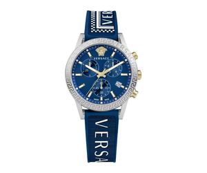Sport Tech Chronograph Rubber Watch Blue - female - Versace - Watches - Blue - ONE SIZE - Accessories ONE SIZE
